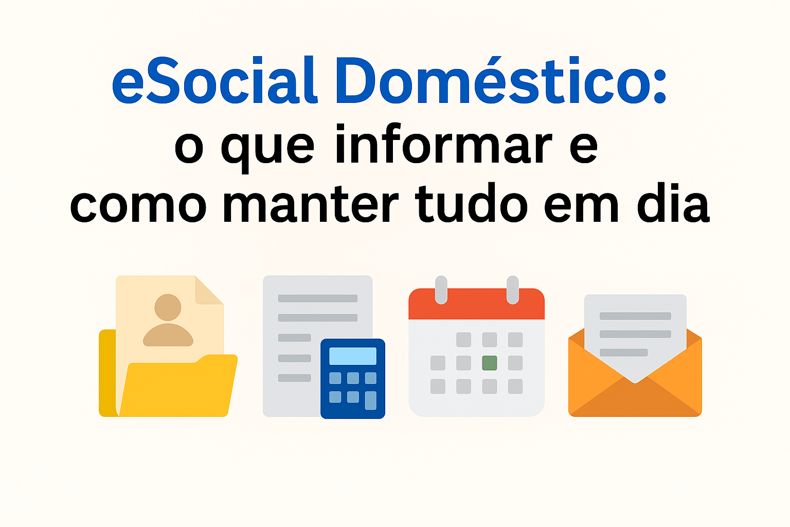 Ilustração de checklist antes de contratar empregado doméstico, com empregador conferindo itens e empregada doméstica ao lado de uma residência