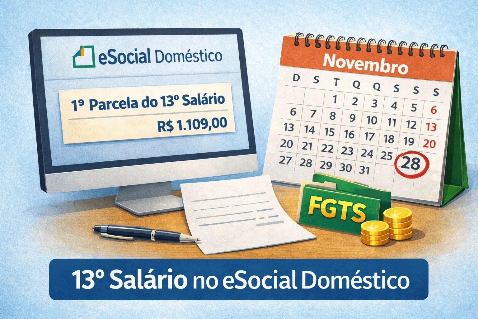 1ª parcela do 13º salário doméstico: como lançar no eSocial