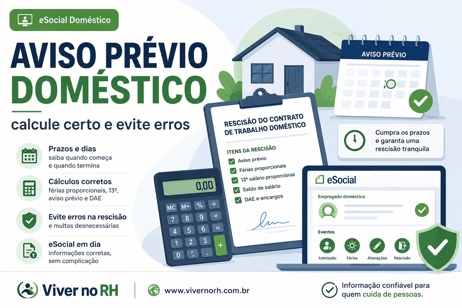 Aviso prévio doméstico: calcule certo e evite erros