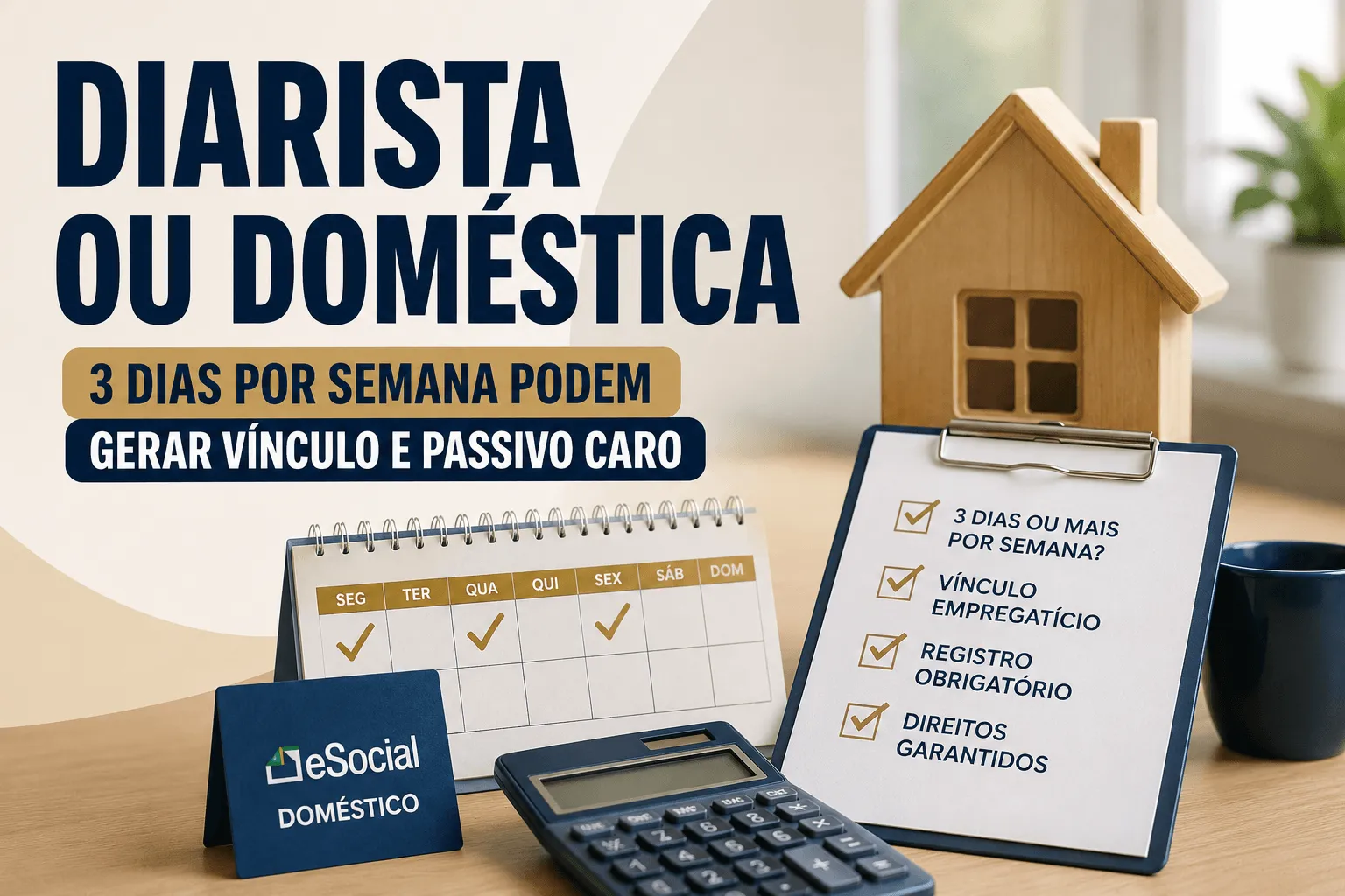 Diarista ou doméstica: o critério que define o vínculo e o risco que o patrão ignora