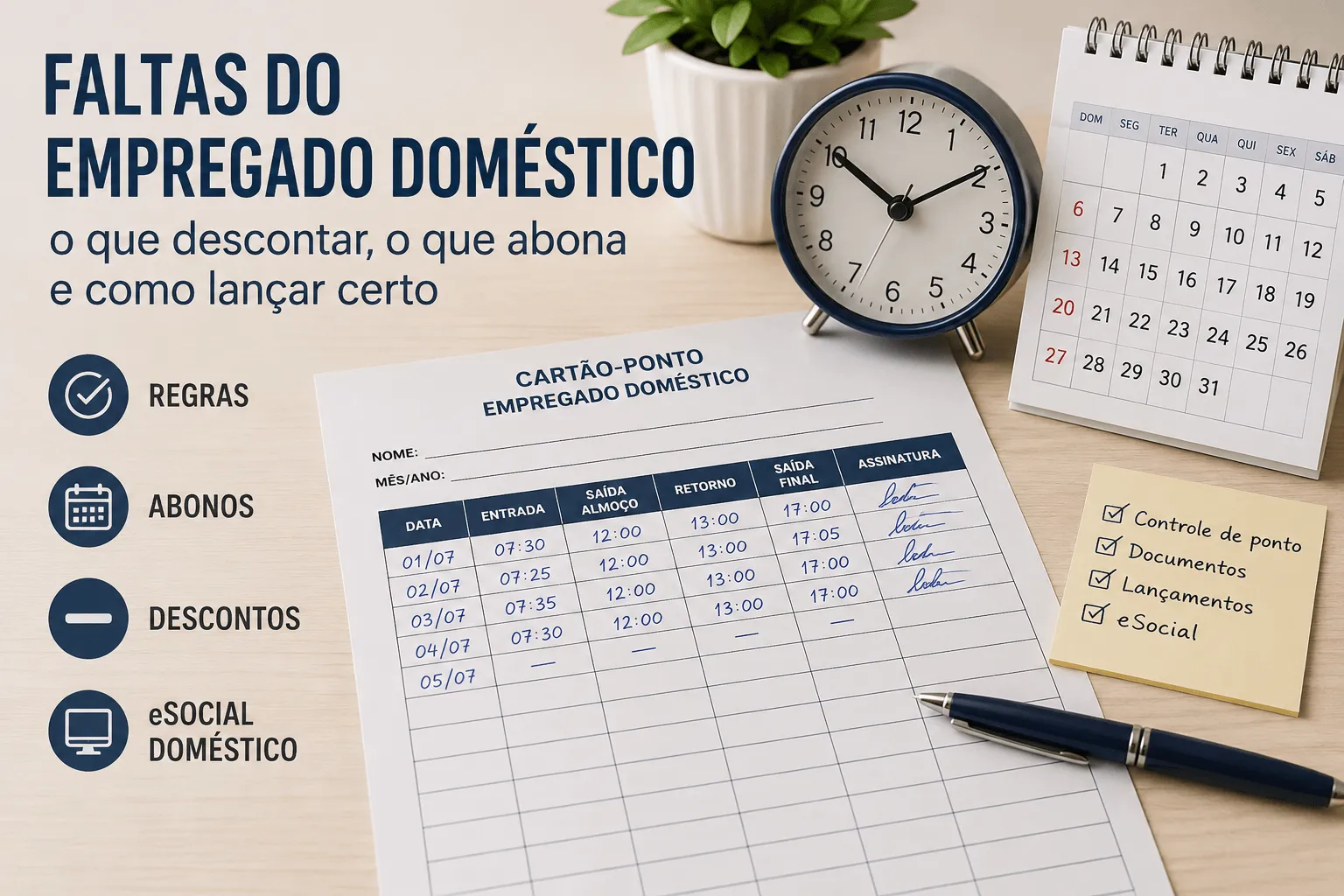 Faltas do empregado doméstico: o que descontar, o que abona e como lançar certo