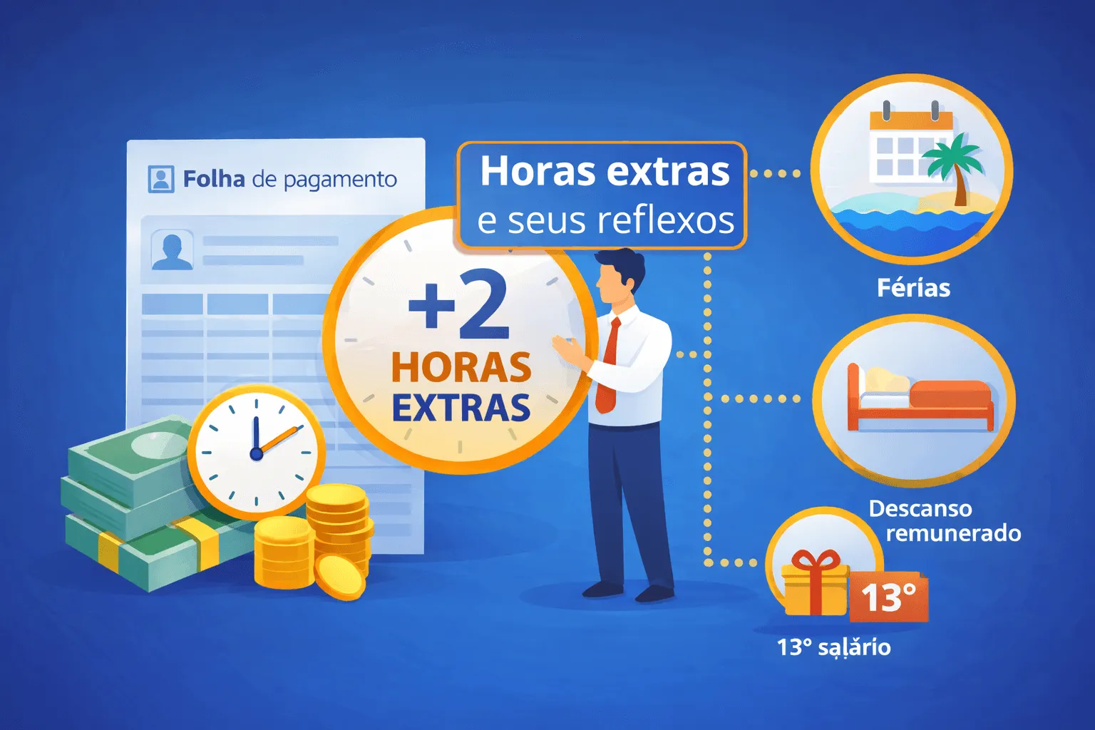Horas extras e reflexos na folha: DSR, férias e 13º que o RH lança errado