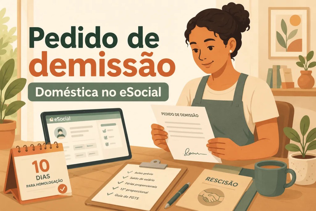 Pedido de demissão doméstica: o que pagar e lançar no eSocial